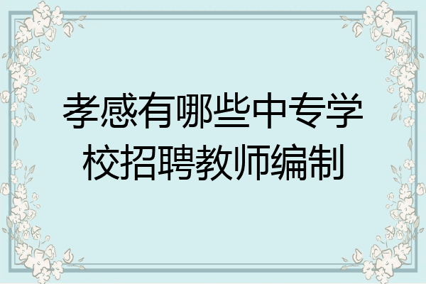 孝感有哪些中专学校招聘教师编制
