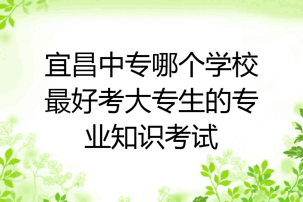 宜昌中专哪个学校最好考大专生的专业知识考试