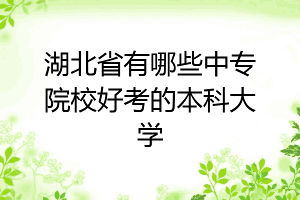 湖北省有哪些中专院校好考的本科大学