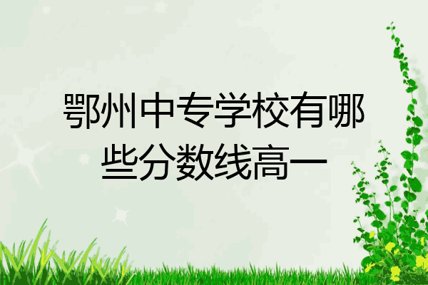 鄂州中专学校有哪些分数线高一