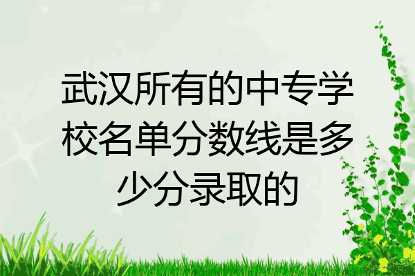武汉所有的中专学校名单分数线是多少分录取的