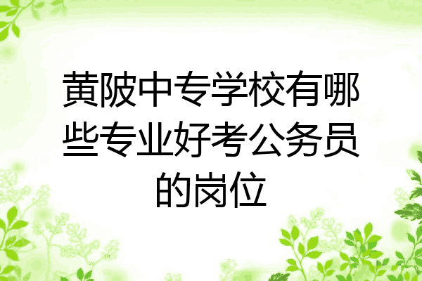 黄陂中专学校有哪些专业好考公务员的岗位