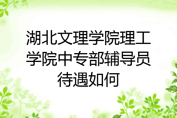 湖北文理学院理工学院中专部辅导员待遇如何