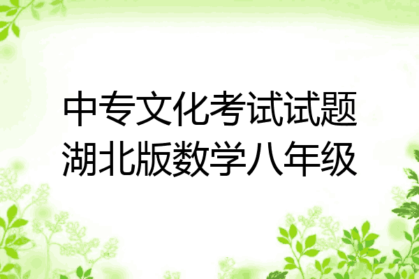 中专文化考试试题湖北版数学八年级