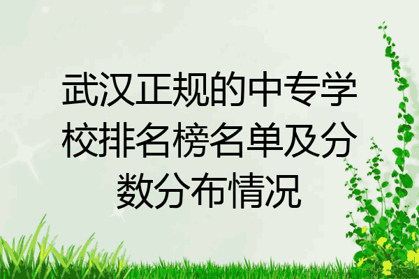 武汉正规的中专学校排名榜名单及分数分布情况