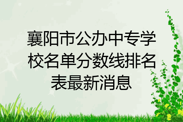 襄阳市公办中专学校名单分数线排名表最新消息