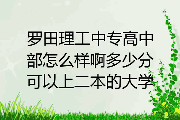 罗田理工中专高中部怎么样啊多少分可以上二本的大学