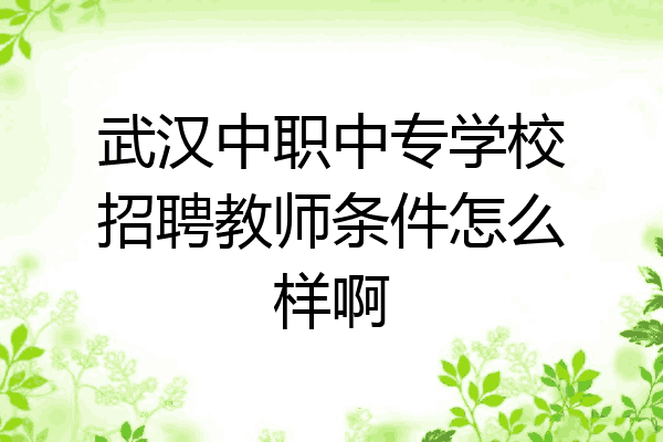 武汉中职中专学校招聘教师条件怎么样啊