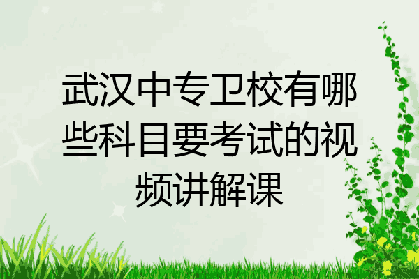 武汉中专卫校有哪些科目要考试的视频讲解课