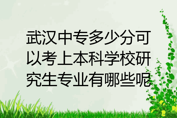 武汉中专多少分可以考上本科学校研究生专业有哪些呢