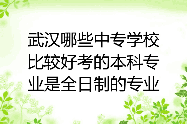 武汉哪些中专学校比较好考的本科专业是全日制的专业