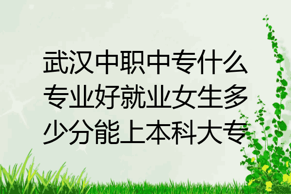 武汉中职中专什么专业好就业女生多少分能上本科大专
