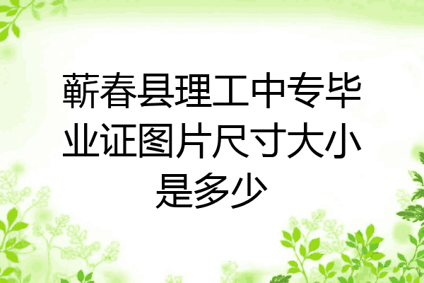 蕲春县理工中专毕业证图片尺寸大小是多少