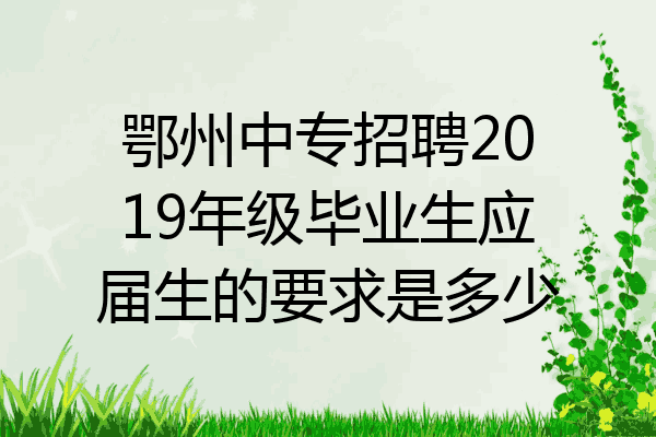 鄂州中专招聘2019年级毕业生应届生的要求是多少