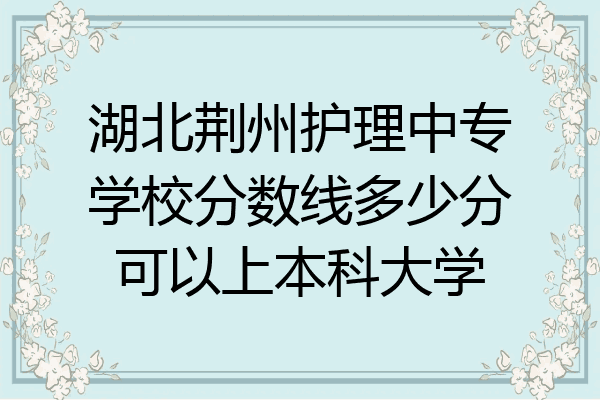 湖北荆州护理中专学校分数线多少分可以上本科大学
