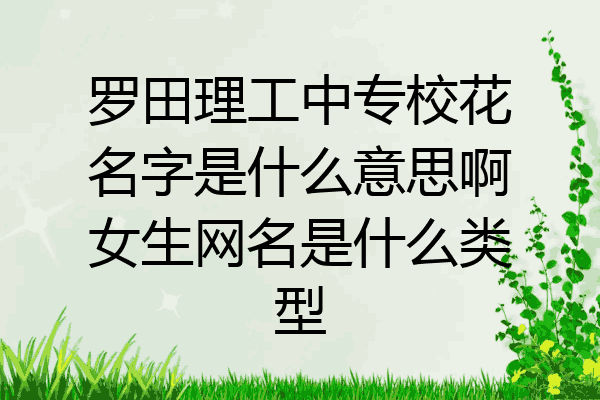 罗田理工中专校花名字是什么意思啊女生网名是什么类型