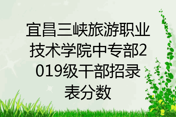 宜昌三峡旅游职业技术学院中专部2019级干部招录表分数