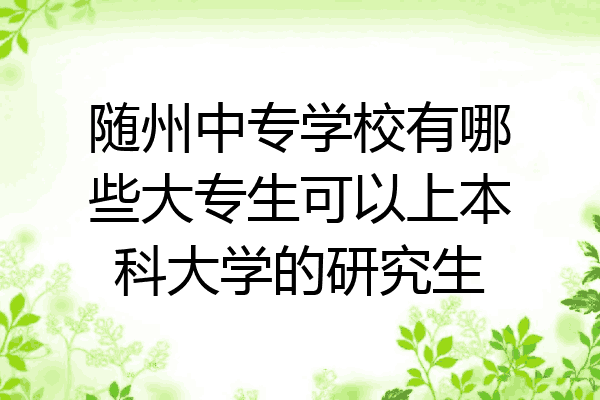 随州中专学校有哪些大专生可以上本科大学的研究生