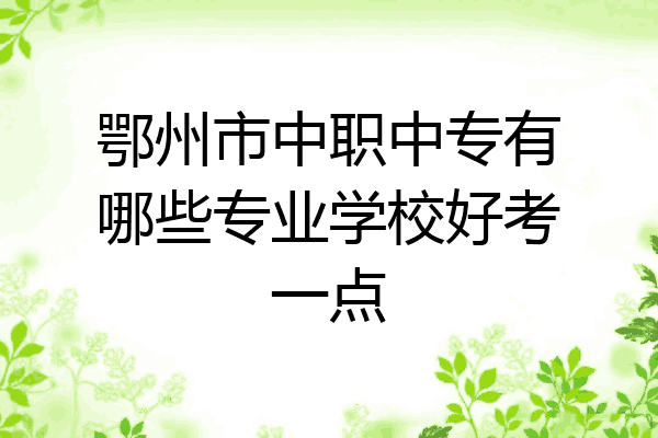 鄂州市中职中专有哪些专业学校好考一点