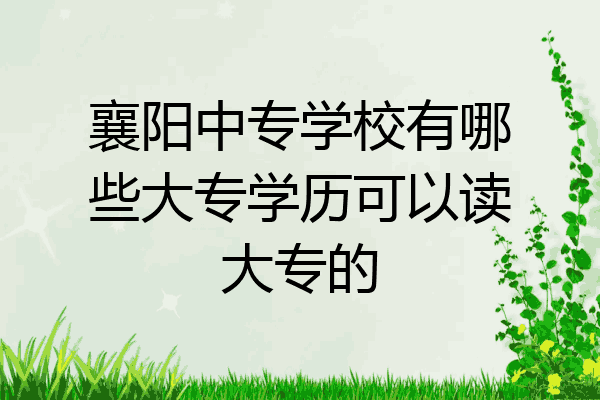 襄阳中专学校有哪些大专学历可以读大专的