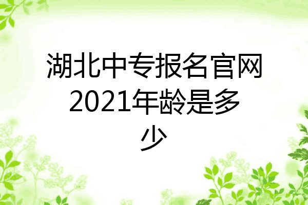 湖北中专报名官网2021年龄是多少