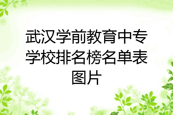 武汉学前教育中专学校排名榜名单表图片