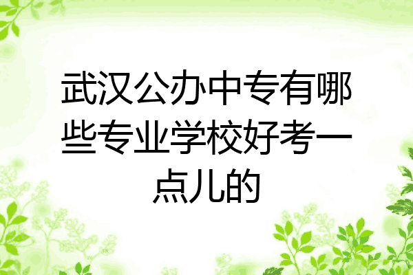 武汉公办中专有哪些专业学校好考一点儿的