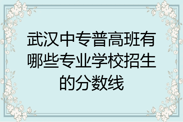 武汉中专普高班有哪些专业学校招生的分数线