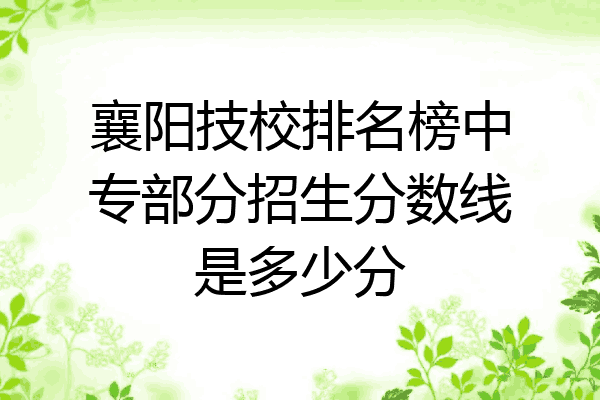 襄阳技校排名榜中专部分招生分数线是多少分