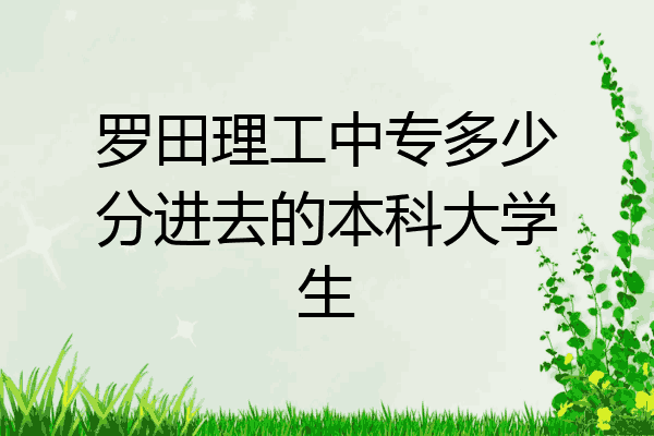 罗田理工中专多少分进去的本科大学生