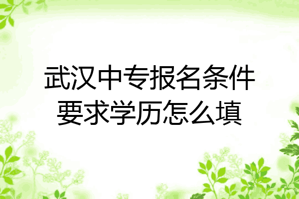 武汉中专报名条件要求学历怎么填