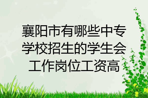 襄阳市有哪些中专学校招生的学生会工作岗位工资高