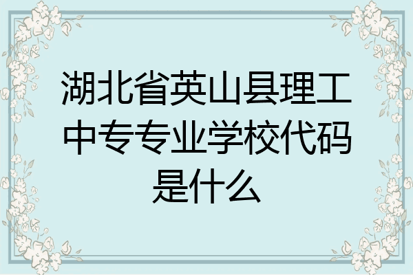 湖北省英山县理工中专专业学校代码是什么