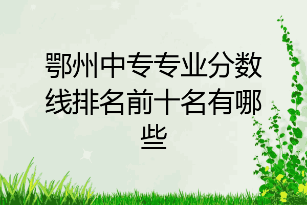 鄂州中专专业分数线排名前十名有哪些