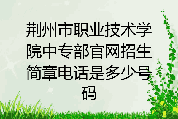 荆州市职业技术学院中专部官网招生简章电话是多少号码