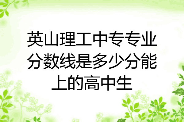 英山理工中专专业分数线是多少分能上的高中生