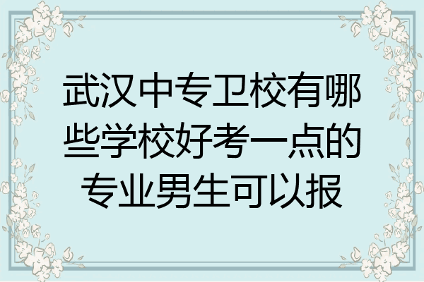 武汉中专卫校有哪些学校好考一点的专业男生可以报