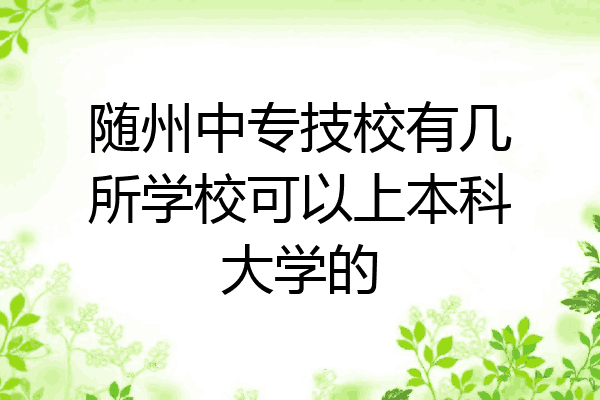 随州中专技校有几所学校可以上本科大学的