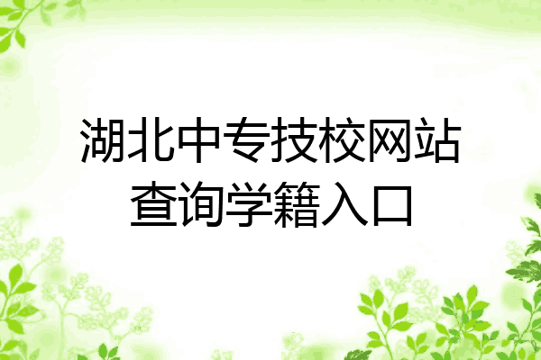 湖北中专技校网站查询学籍入口