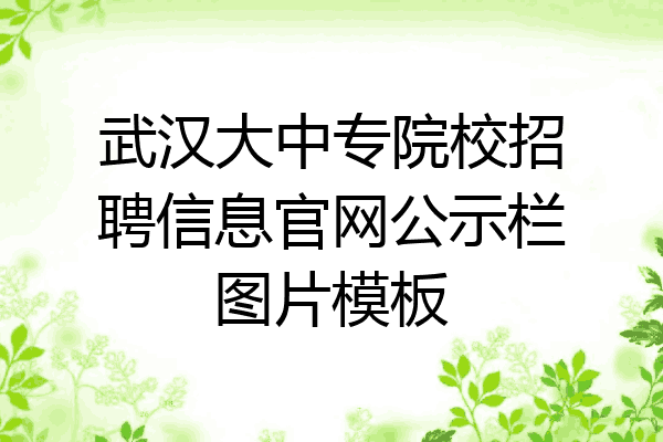 武汉大中专院校招聘信息官网公示栏图片模板