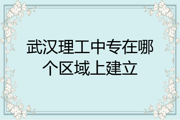 武汉理工中专在哪个区域上建立