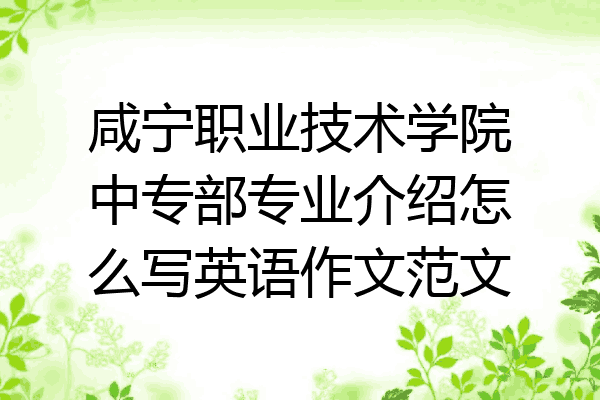 咸宁职业技术学院中专部专业介绍怎么写英语作文范文