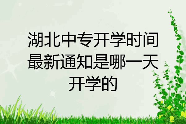 湖北中专开学时间最新通知是哪一天开学的