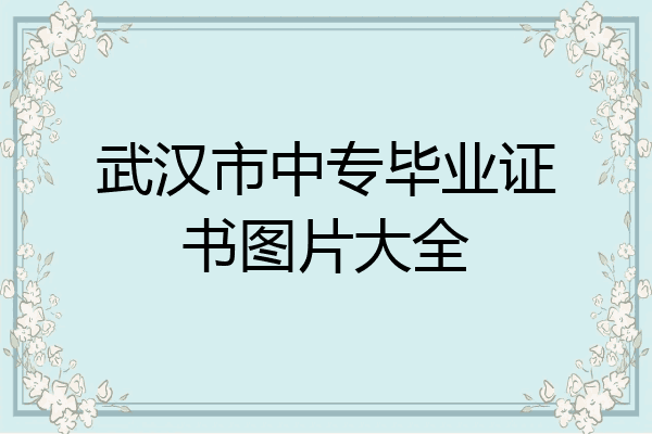 武汉市中专毕业证书图片大全