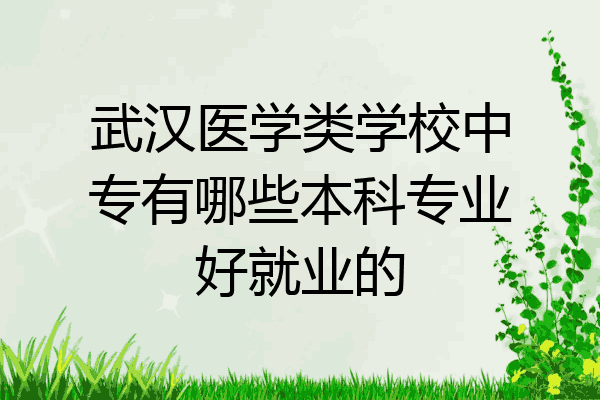 武汉医学类学校中专有哪些本科专业好就业的