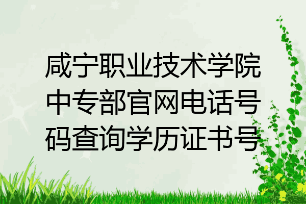 咸宁职业技术学院中专部官网电话号码查询学历证书号