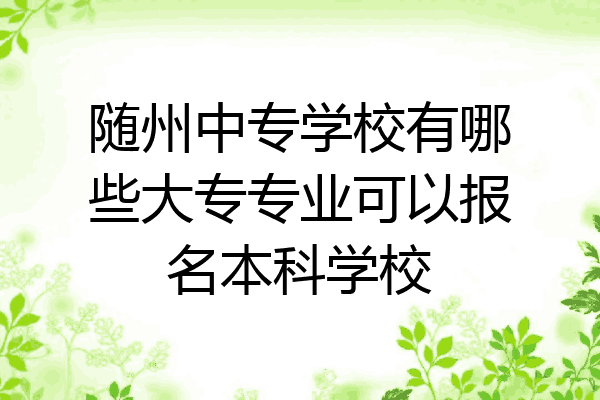 随州中专学校有哪些大专专业可以报名本科学校