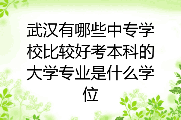 武汉有哪些中专学校比较好考本科的大学专业是什么学位