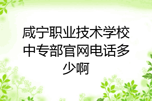 咸宁职业技术学校中专部官网电话多少啊