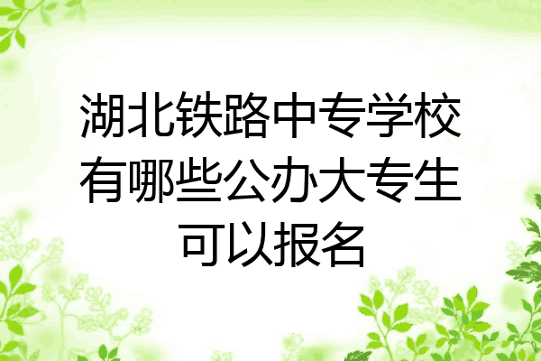 湖北铁路中专学校有哪些公办大专生可以报名